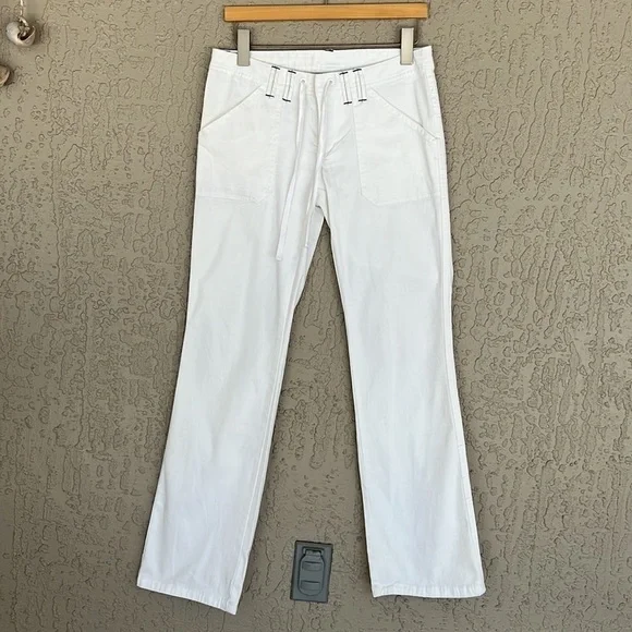 Le Tigre White Straight Leg Pants Drawstring Zip Fly Size 3 - Picture 3 of 14